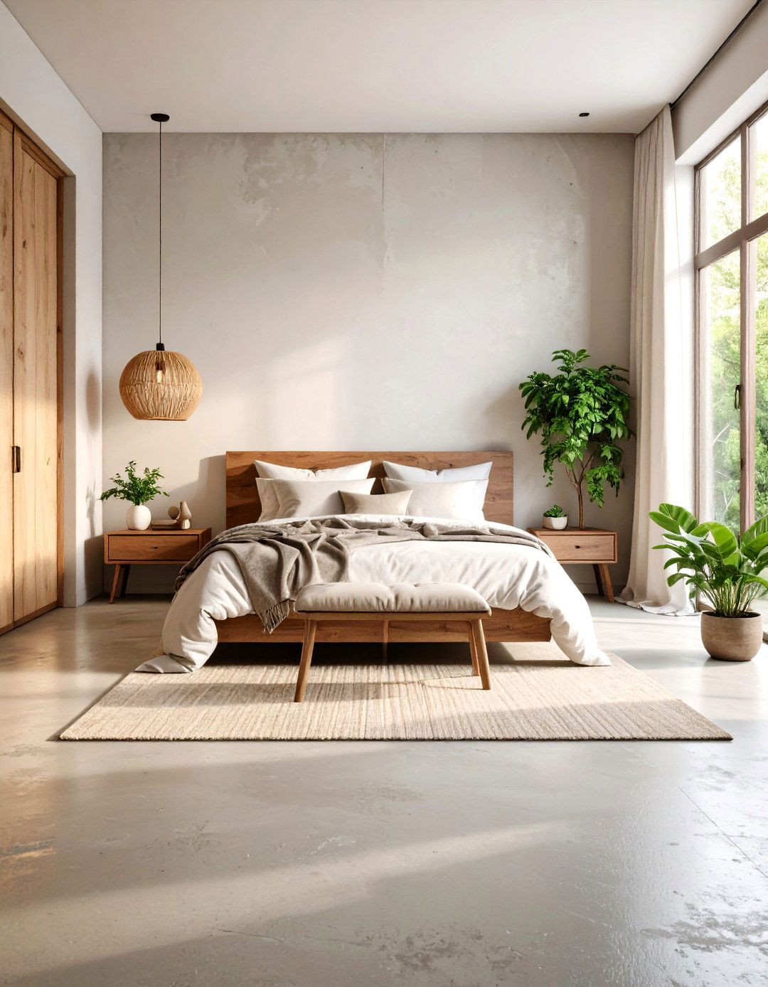 Rustic Concrete Floor Bedroom with Weathered Appeal - 20 Concrete Floor Bedroom Ideas