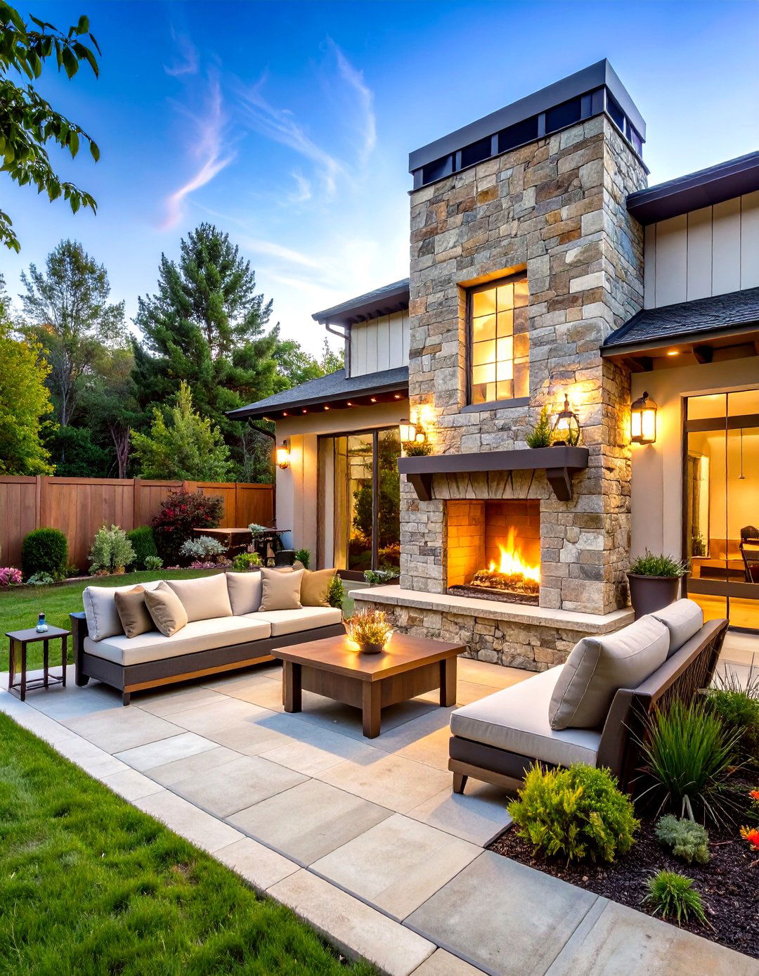 Rustic Corner Outdoor Fireplace with Built in Seating - 20 Rustic Outdoor Fireplace Ideas