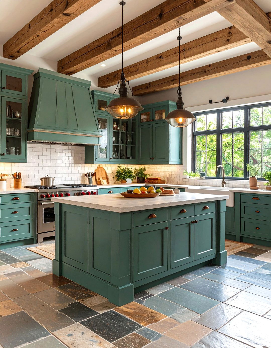 Rustic Cottage Kitchen with Slate Floors - 20 Kitchens With Slate Floors