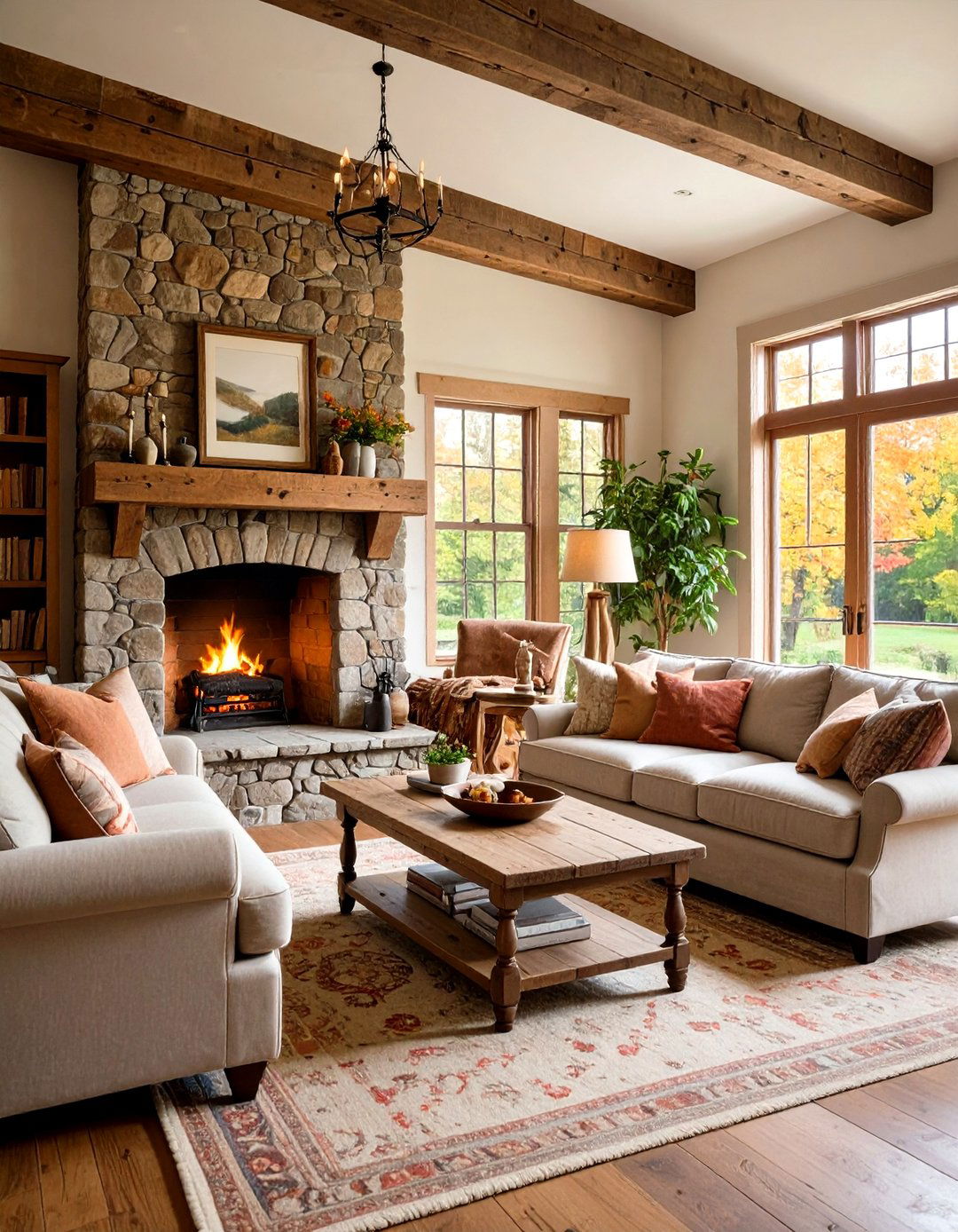 Rustic Cottage Living Room Interior Design - 20 Rustic Interior Design Ideas