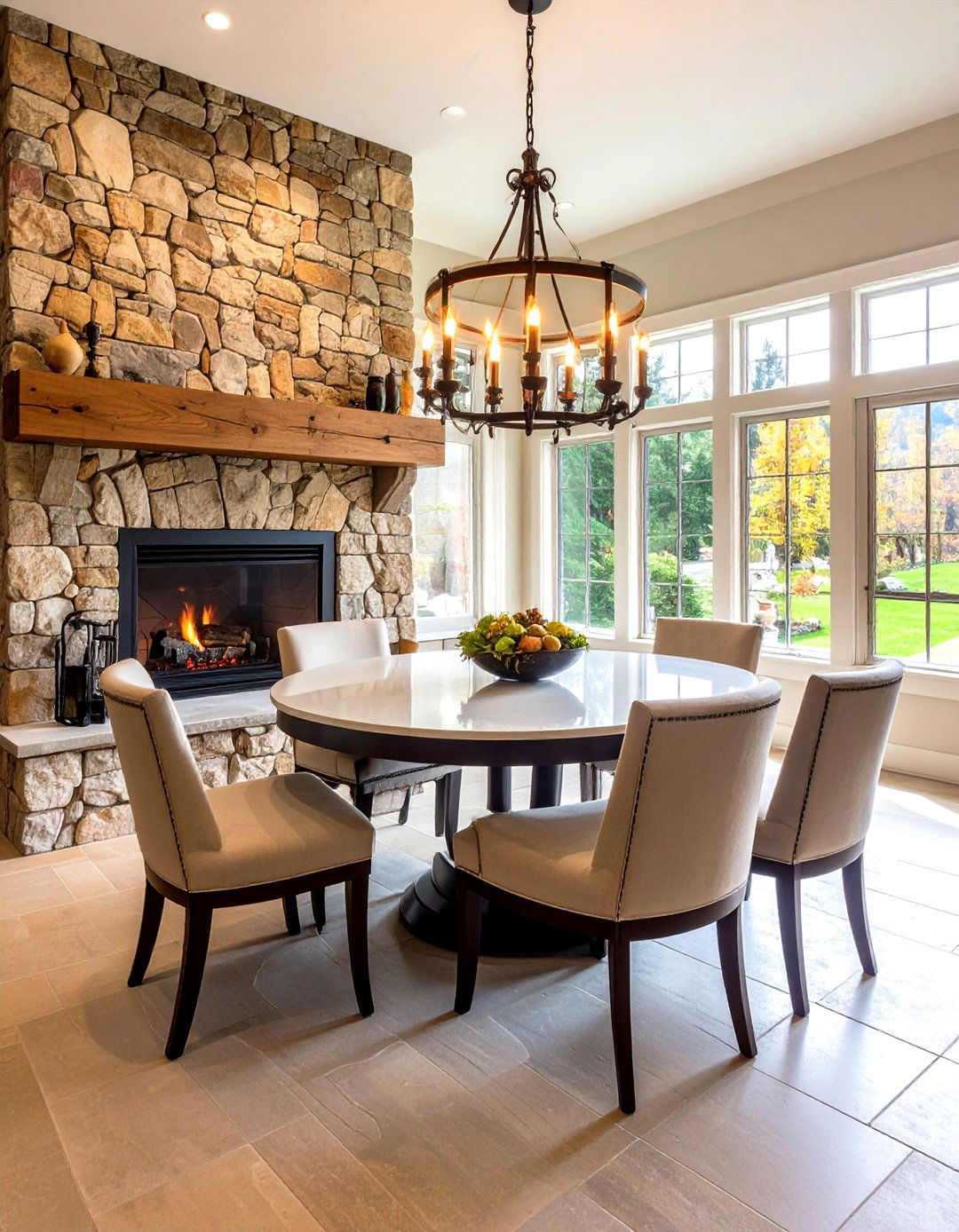 Rustic Dining Room Fireplace Hearth Center - 20 Rustic Dining Room Ideas