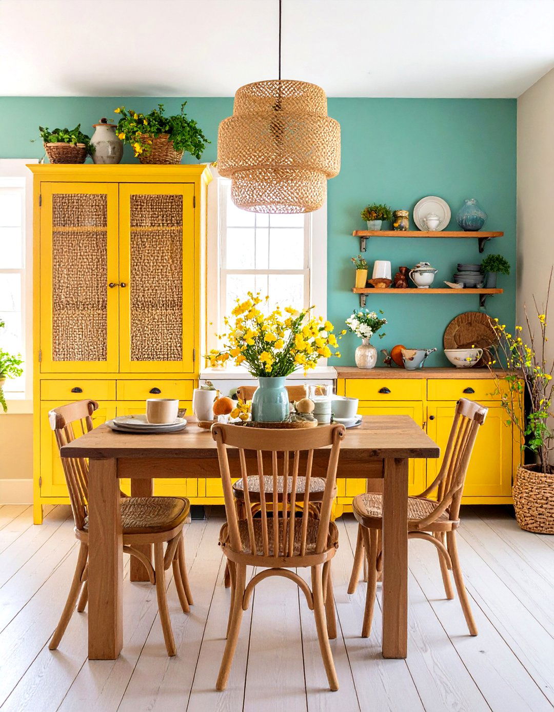 Rustic Dining Room Hutch and Storage Showcase - 20 Rustic Dining Room Ideas