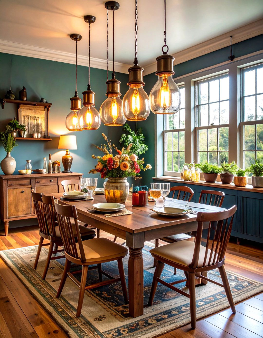 Rustic Dining Room Vintage Lighting Time Travel - 20 Rustic Dining Room Ideas