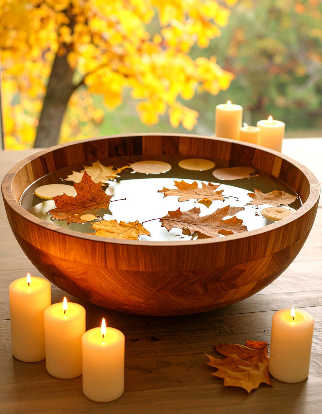 Rustic Dough Bowl Horizon - 20 Floating Wedding Centerpiece Ideas