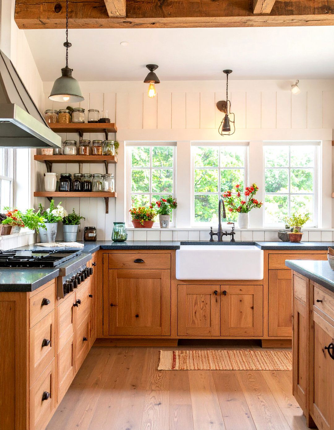Rustic Farmhouse Brown Kitchen Cabinets With Black Countertops - 20 Brown Kitchen Cabinets With Black Countertops