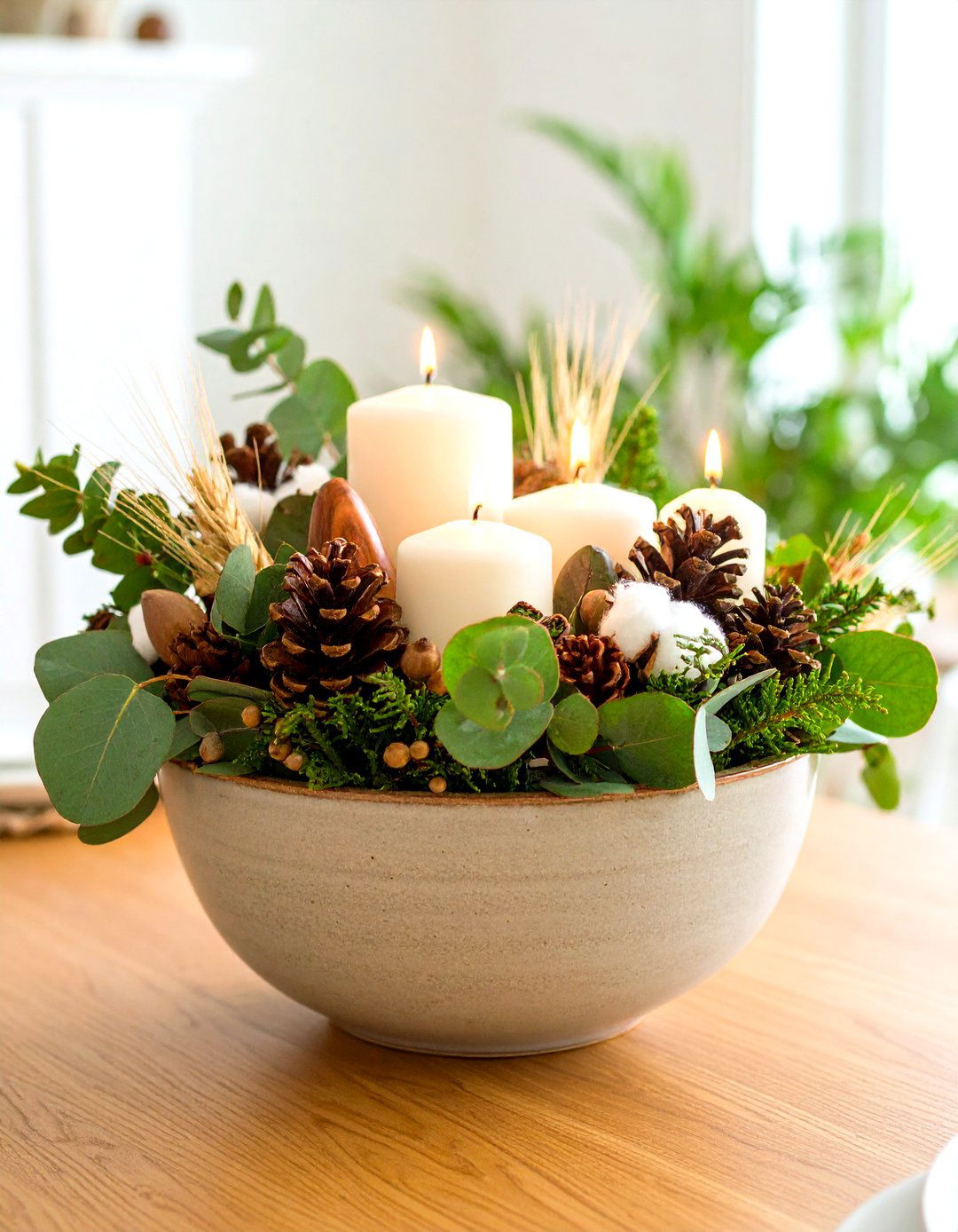Rustic Farmhouse Dough Bowl Centerpiece - 20 Dough Bowl Decor Ideas
