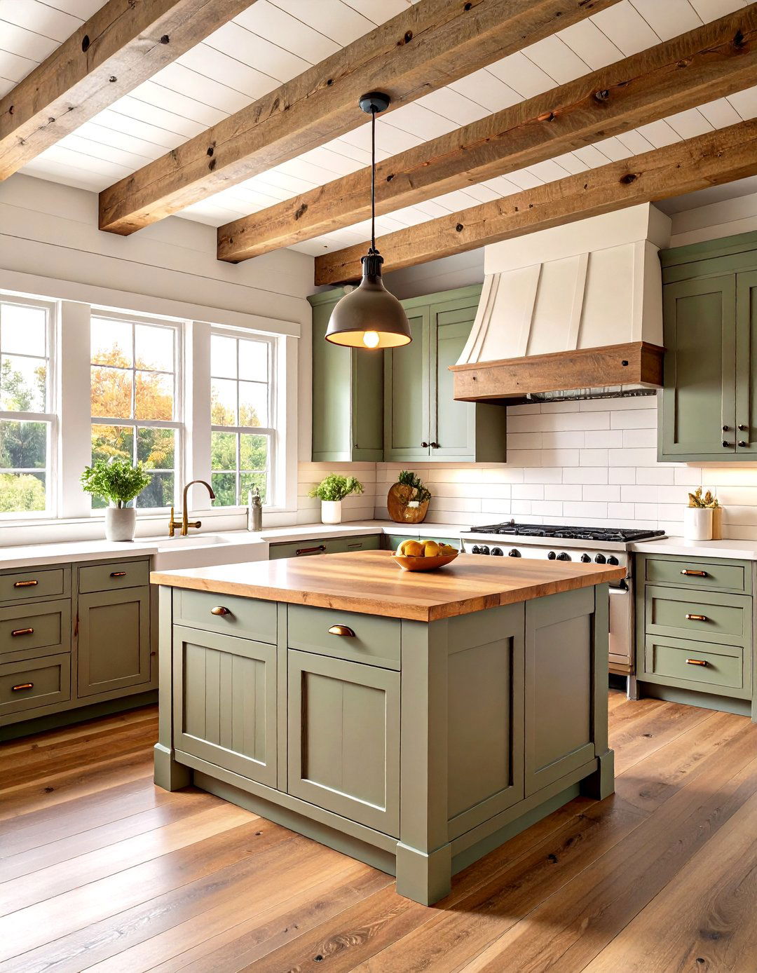 Rustic Farmhouse L Shaped Kitchen with Shiplap Walls - 20 l shaped kitchen ideas