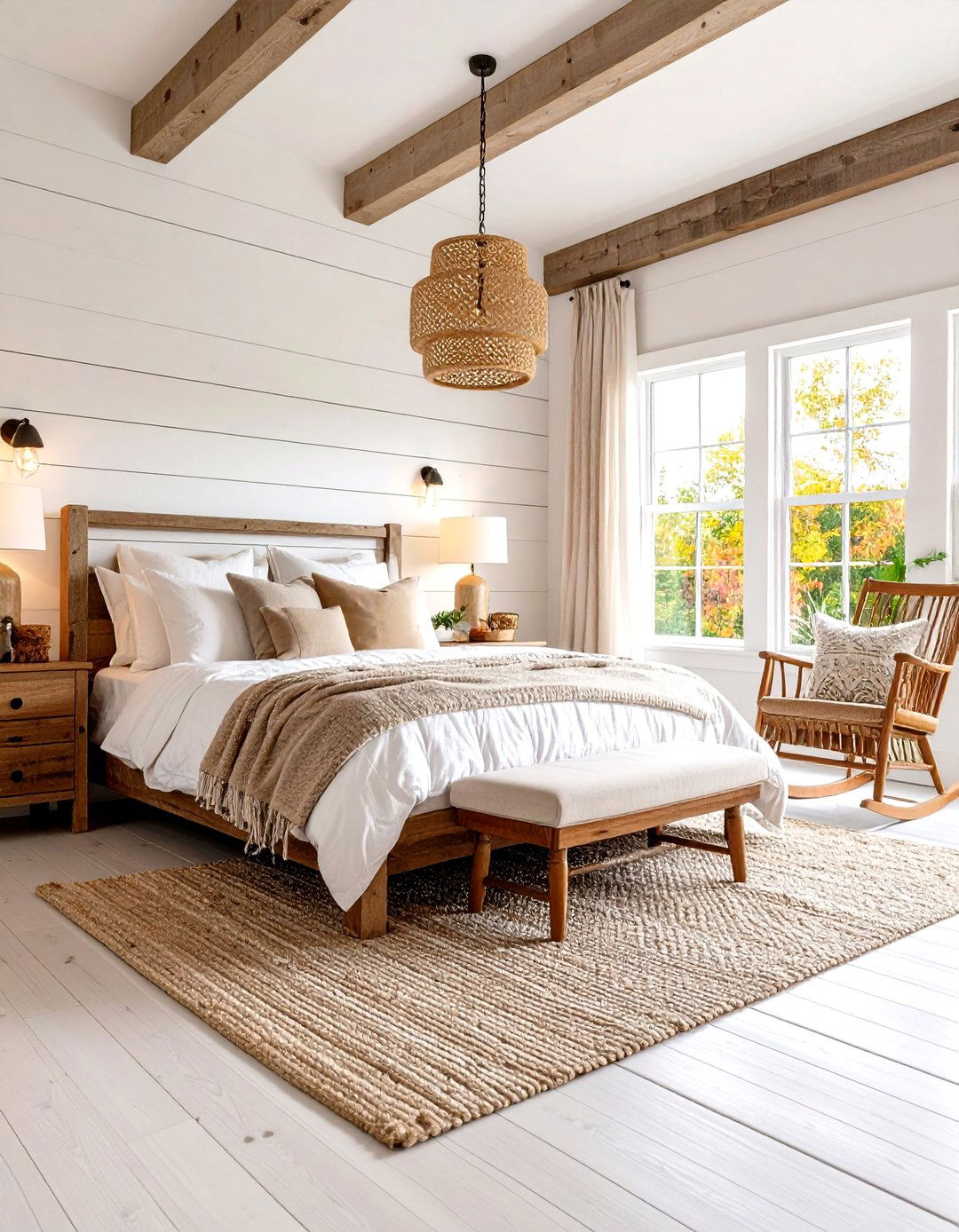 Rustic Farmhouse Large Bedroom Design - 20 Large Bedroom Design Ideas