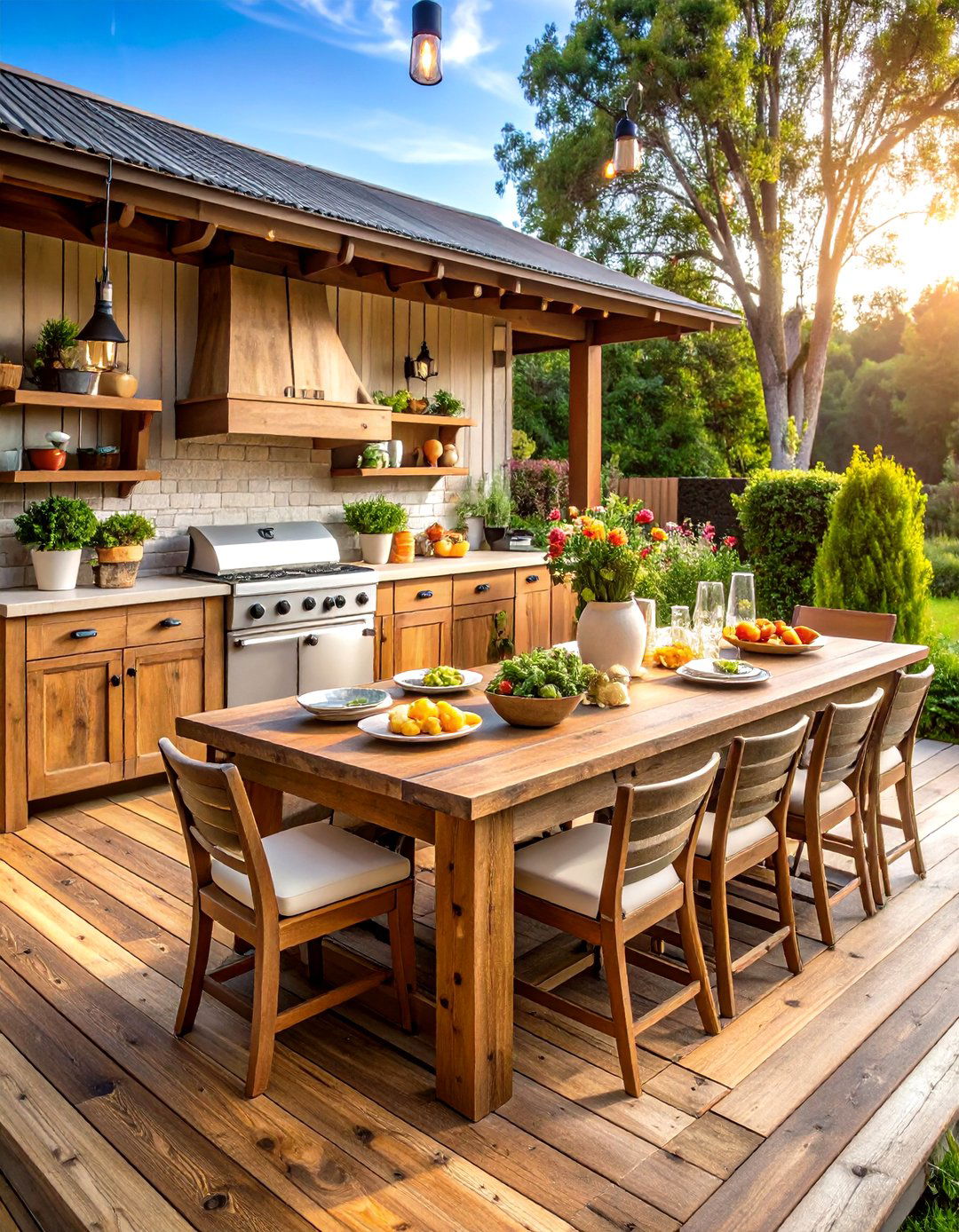 Rustic Farmhouse Outdoor Kitchen on Deck - 20 Outdoor Kitchen on Deck
