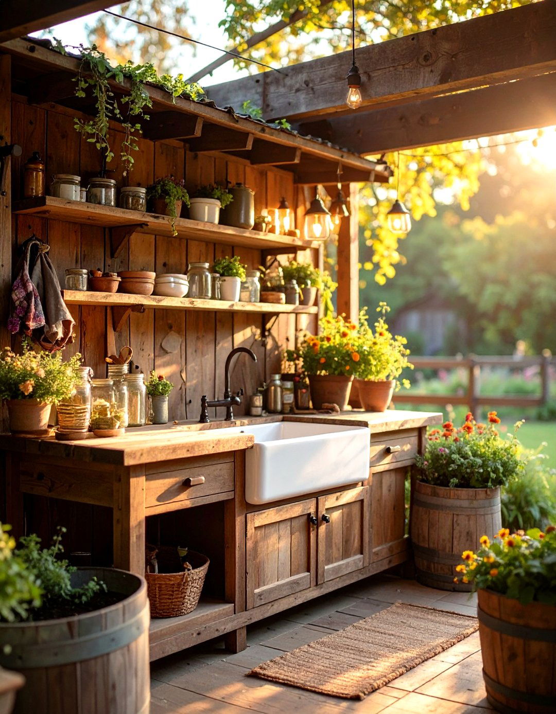 Rustic Farmhouse Outdoor Laundry Area Design - 20 Outdoor Laundry Area Design Ideas