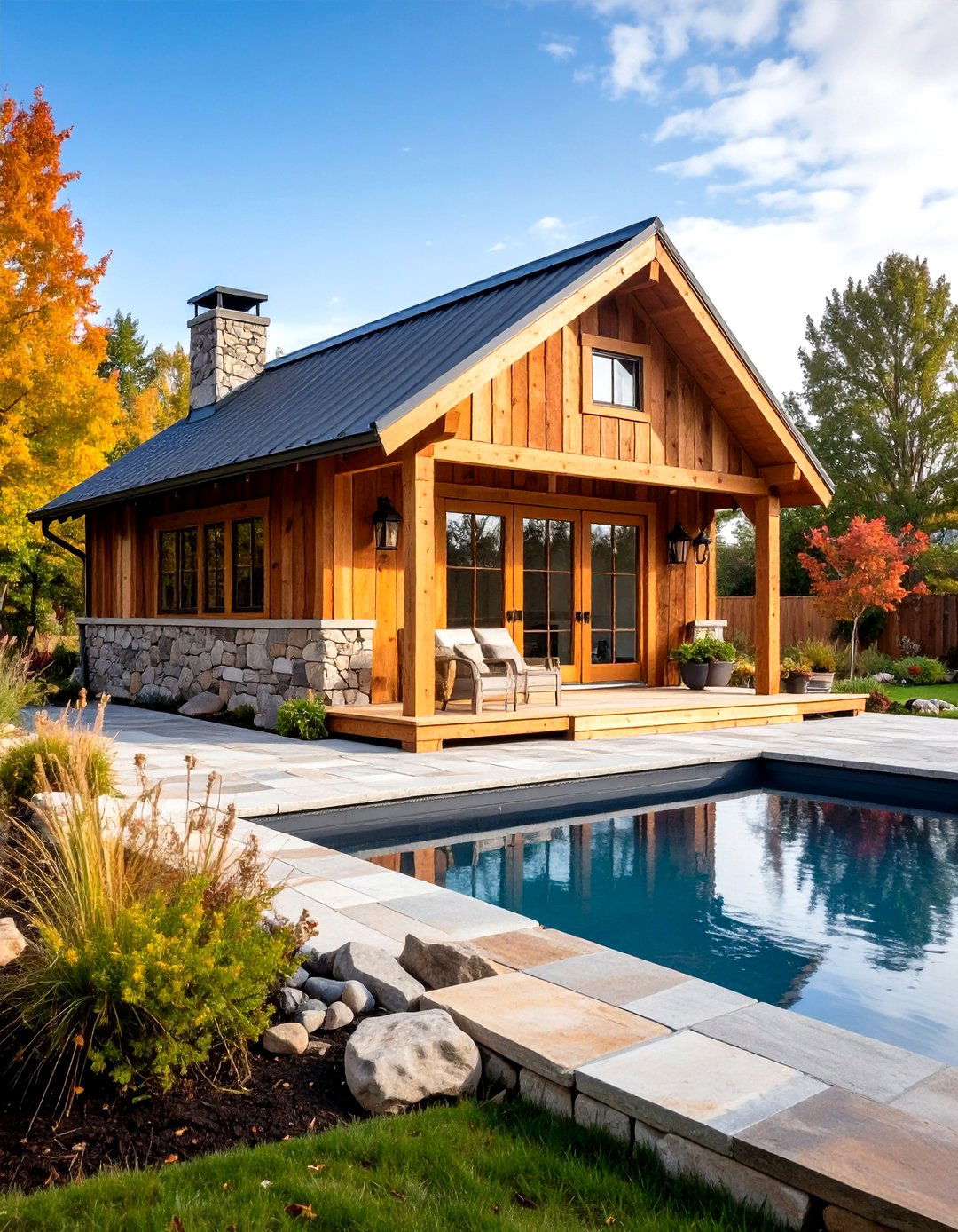 Rustic Farmhouse Pool Shed - 20 Pool Shed Ideas