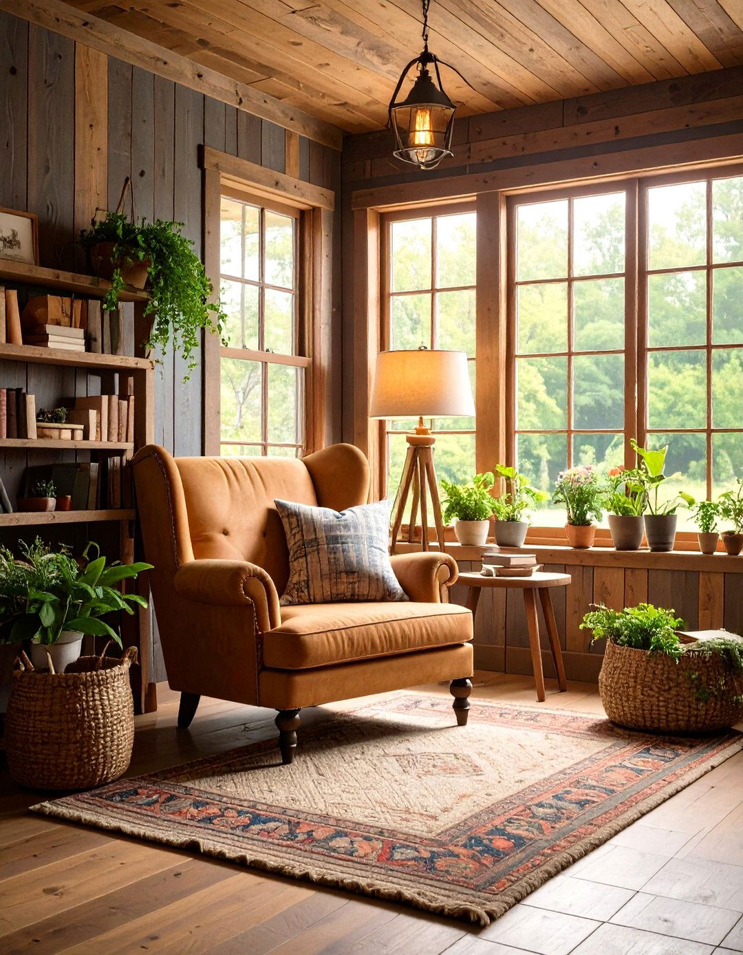 Rustic Farmhouse Reading Living Room Nook - 20 Living Room Nook Ideas