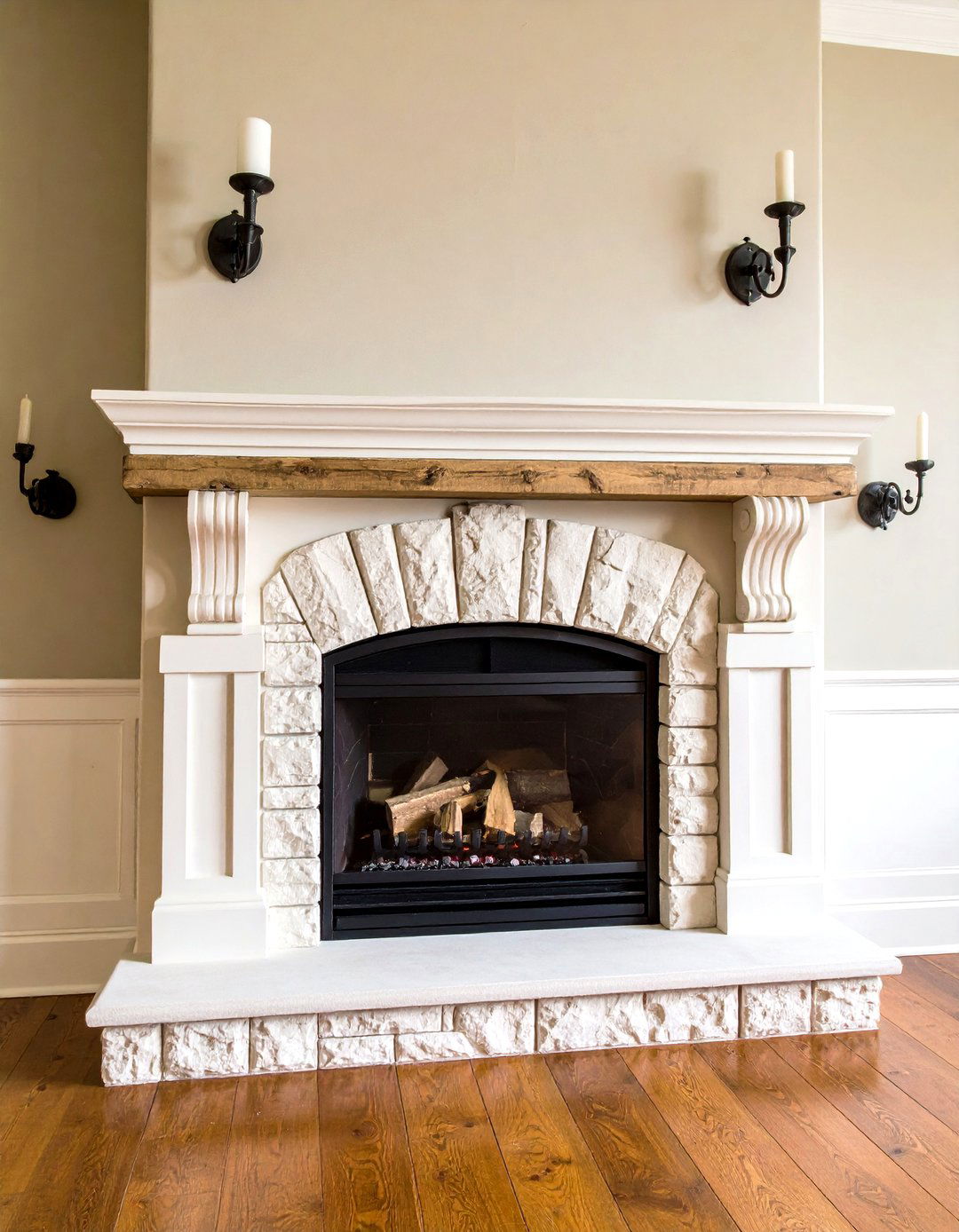 Rustic Farmhouse Stucco Fireplace - 20 Stucco Fireplace Ideas