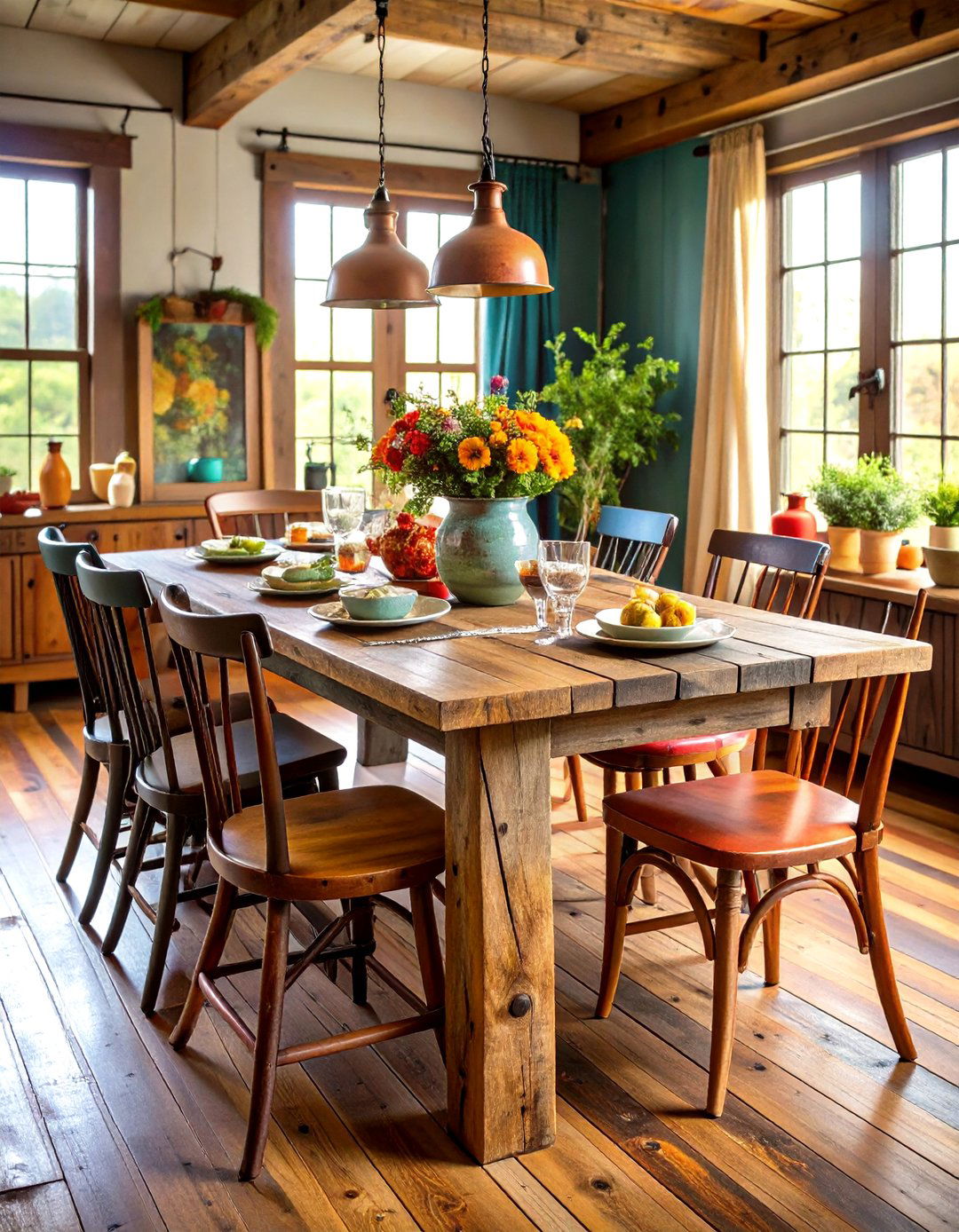 Rustic Farmhouse Tables - 20 Table Design Ideas