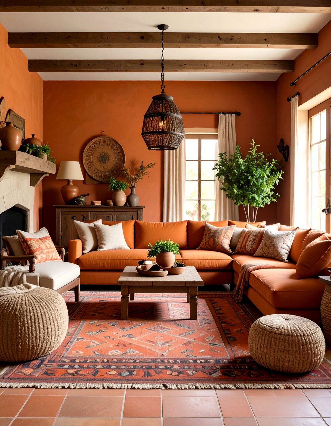 Rustic Farmhouse Terracotta Living Room - 20 terracotta living room ideas