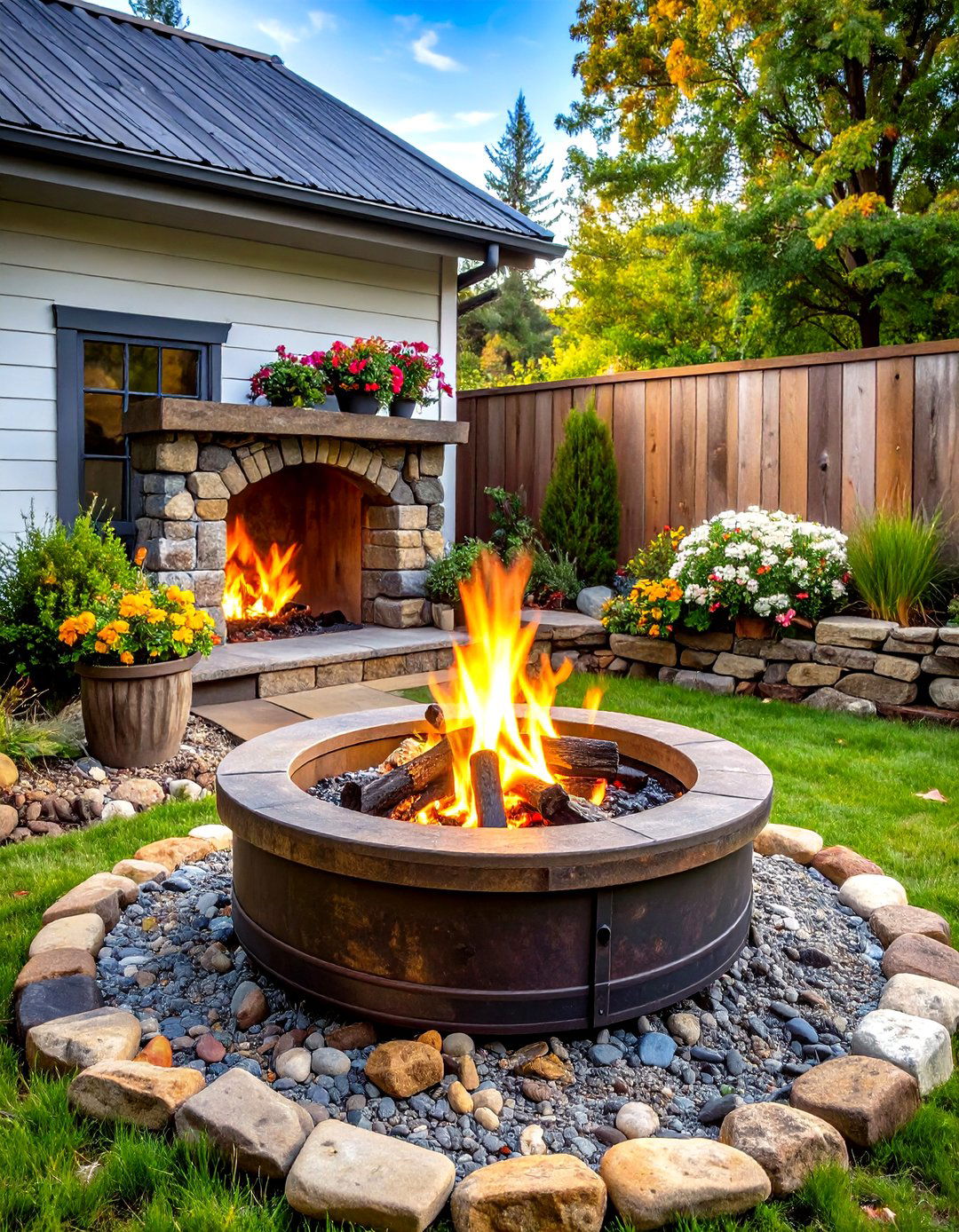 Rustic Fire Pit with Wheel Rim Conversion - 20 Rustic Fire Pit Ideas