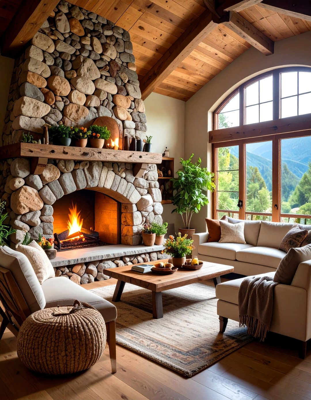 Rustic Fireplace with Natural Cave Formation Style - 20 Rustic Fireplaces