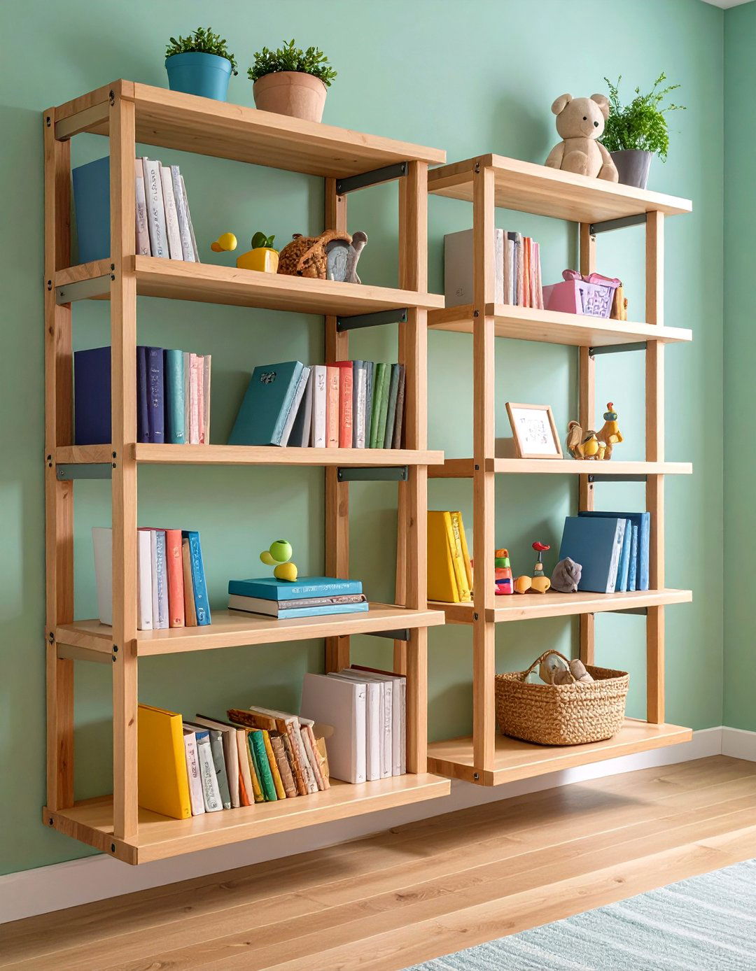 Rustic Floating Shelves Showcase Heirlooms Safely - 20 Farmhouse Nursery Ideas