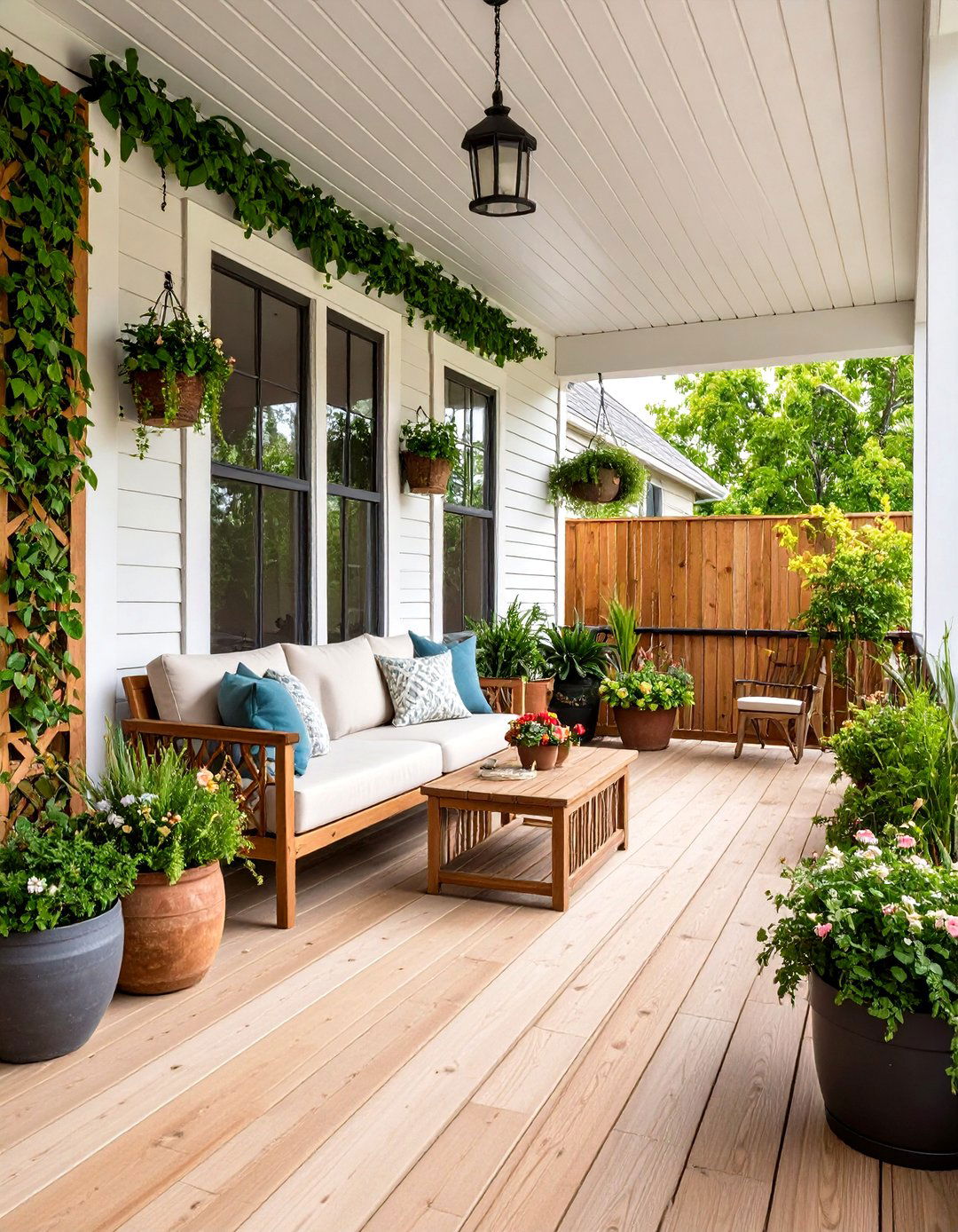 Rustic Front Porch with Privacy Screens - 20 Rustic Front Porch Ideas