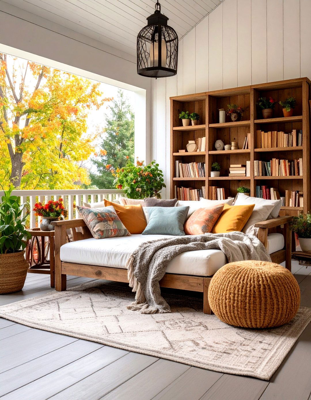 Rustic Front Porch with Reading Nook - 20 Rustic Front Porch Ideas