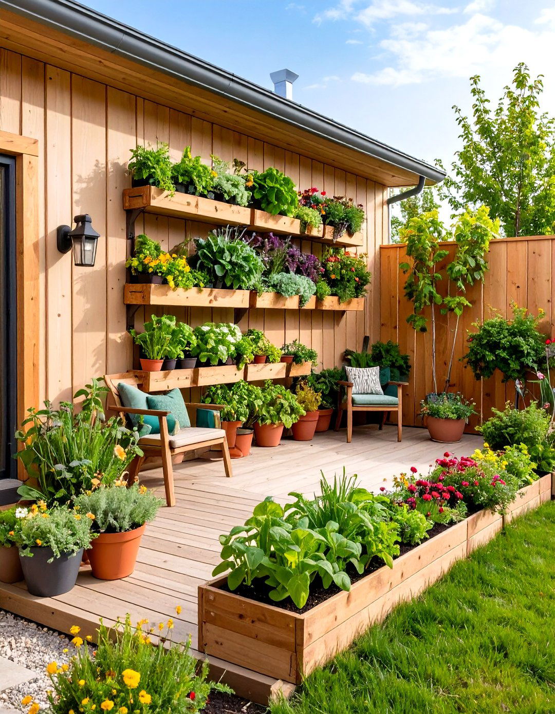 Rustic Front Porch with Vertical Gardens - 20 Rustic Front Porch Ideas