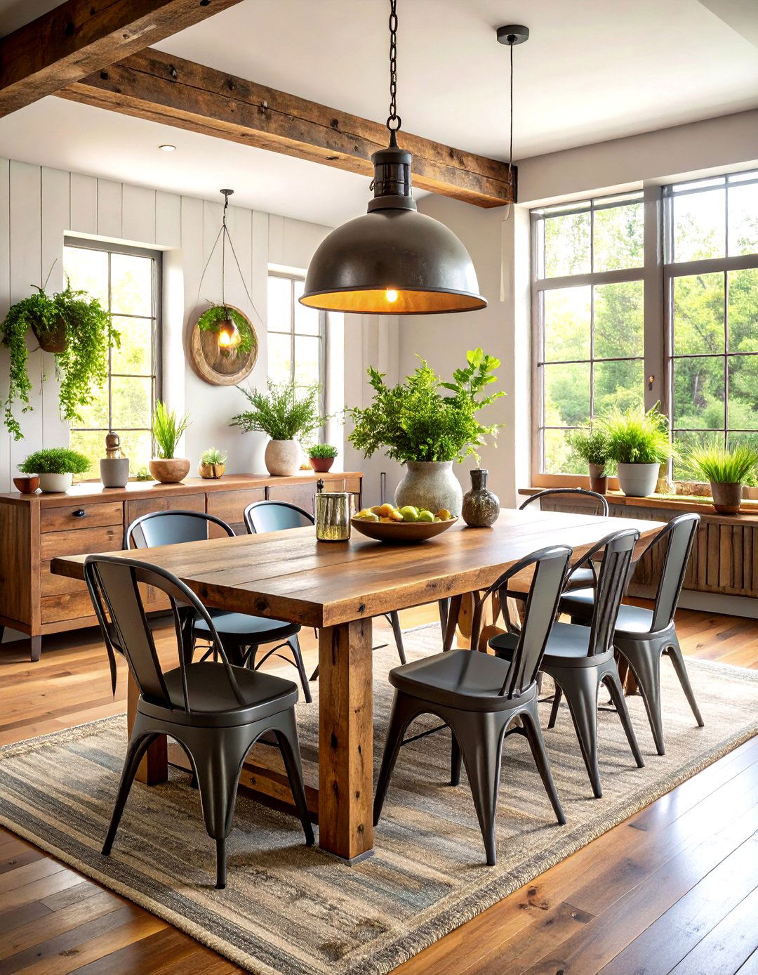 Rustic Industrial Dining Room Fusion - 20 Eclectic Dining Room Ideas