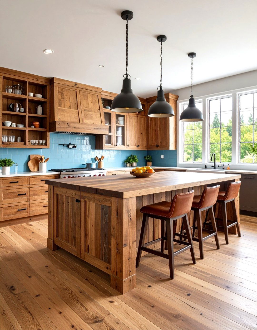 Rustic Kitchen Island Design with Multifunctional Central Workspace - 20 Rustic Kitchen Ideas