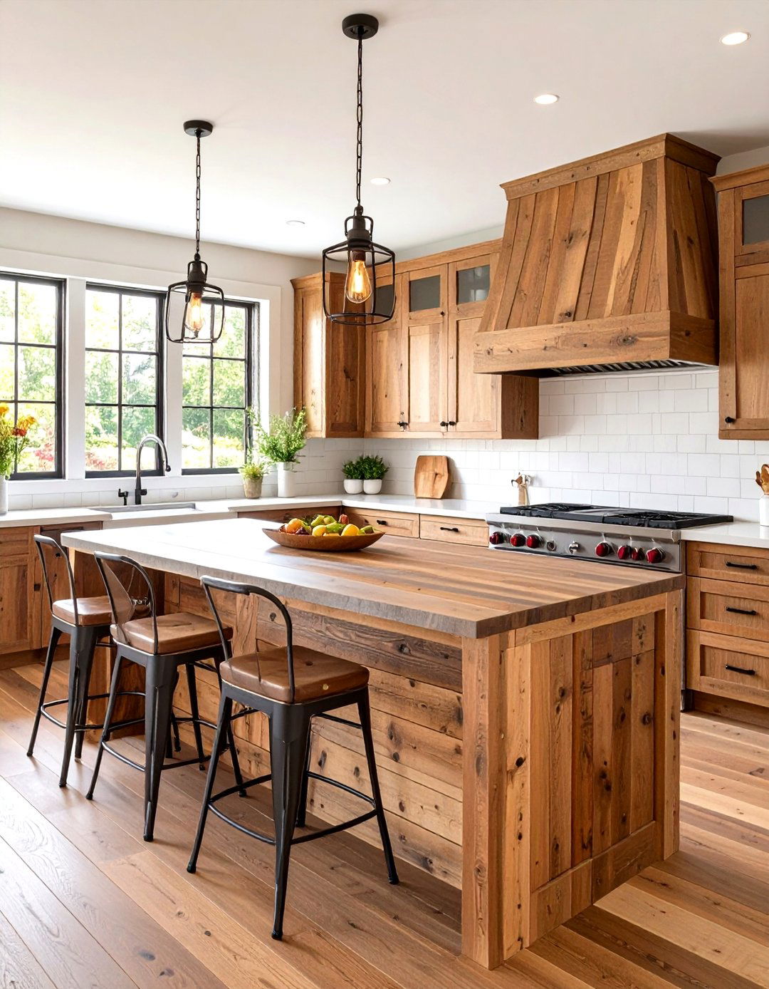 Rustic Kitchen Shiplap Island with Butcher Block Countertops - 20 Kitchen Shiplap Ideas With Kitchen Island Ideas