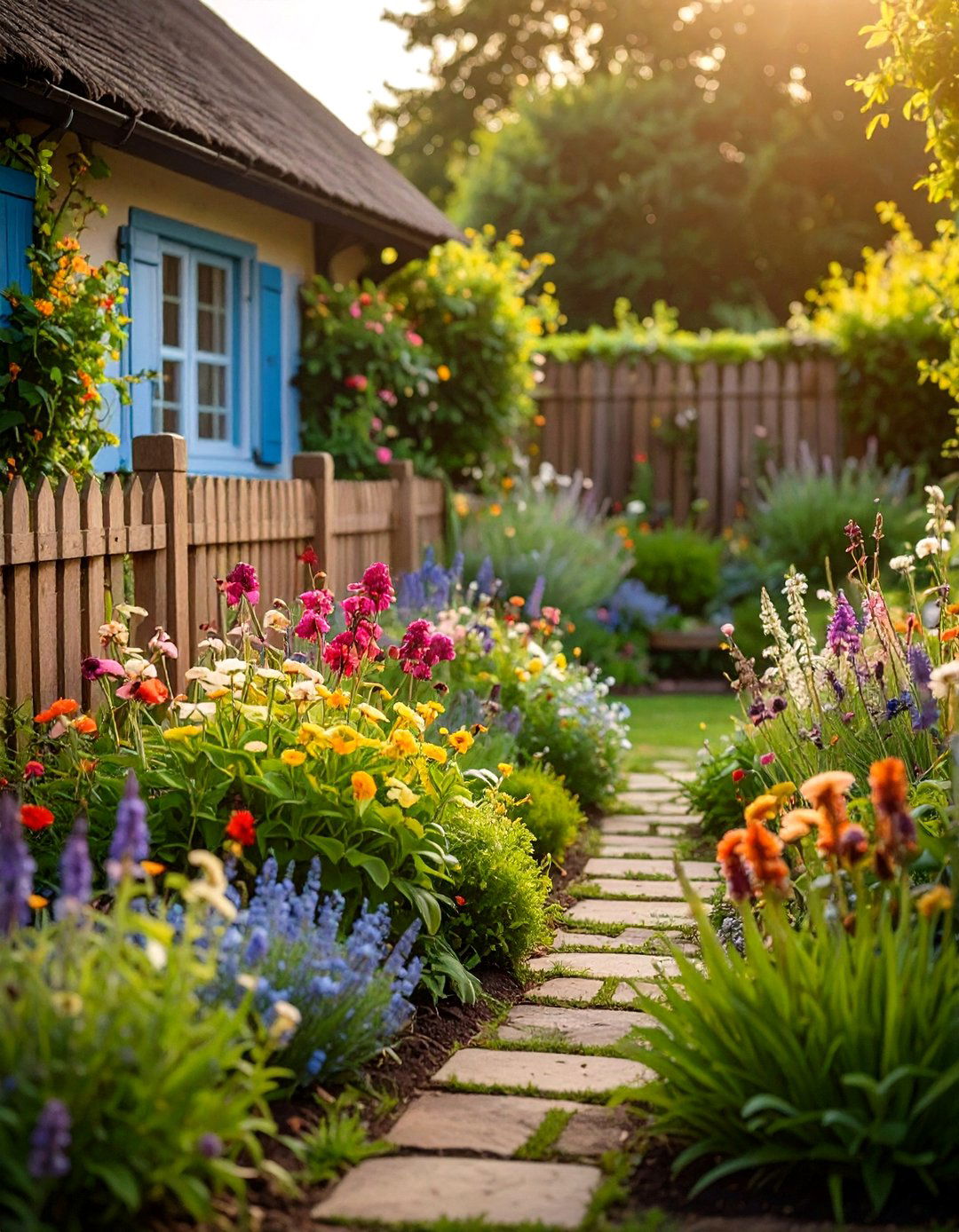 Rustic Landscaping featuring Cottage Garden Border Designs - 20 Rustic Landscaping Ideas