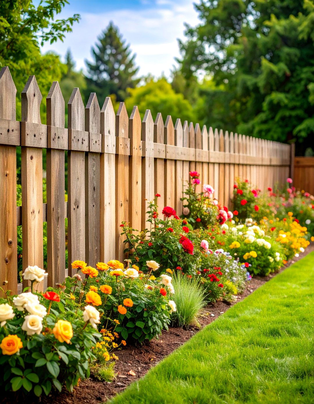 Rustic Landscaping featuring Reclaimed Wood Fence Boundaries - 20 Rustic Landscaping Ideas