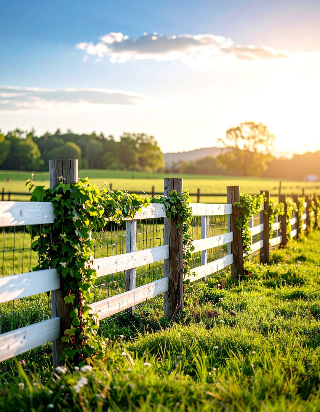 Rustic Landscaping incorporating Split Rail and Wire Fence Livestock Aesthetics - 20 Rustic Landscaping Ideas