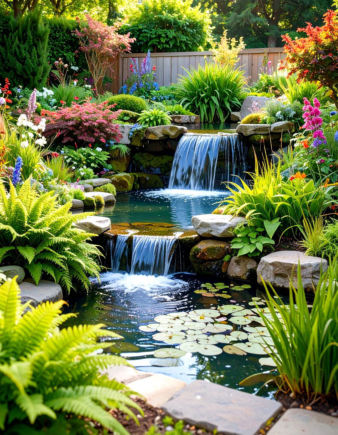 Rustic Landscaping with Natural Pond and Stream Features - 20 Rustic Landscaping Ideas