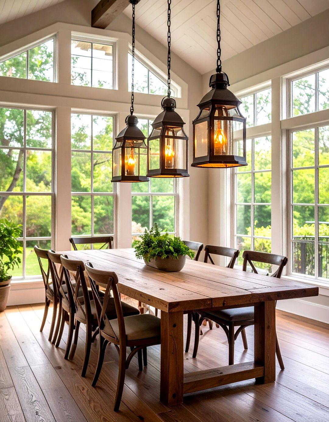 Rustic Lantern Pendants - 20 Vaulted Ceiling Lighting Ideas