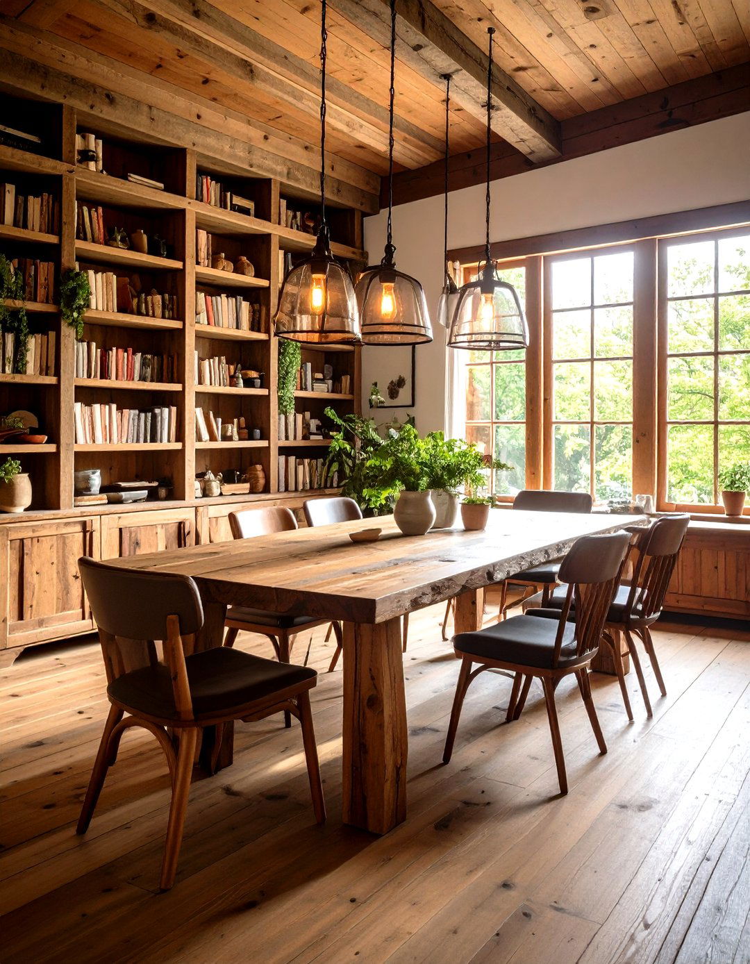 Rustic Library Dining Room Combo - 20 Library Dining Room Combo Ideas