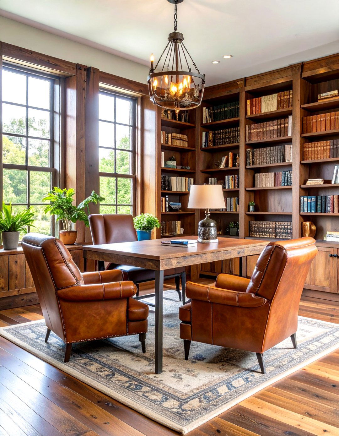 Rustic Library Home Office Interior Design - 20 Rustic Interior Design Ideas
