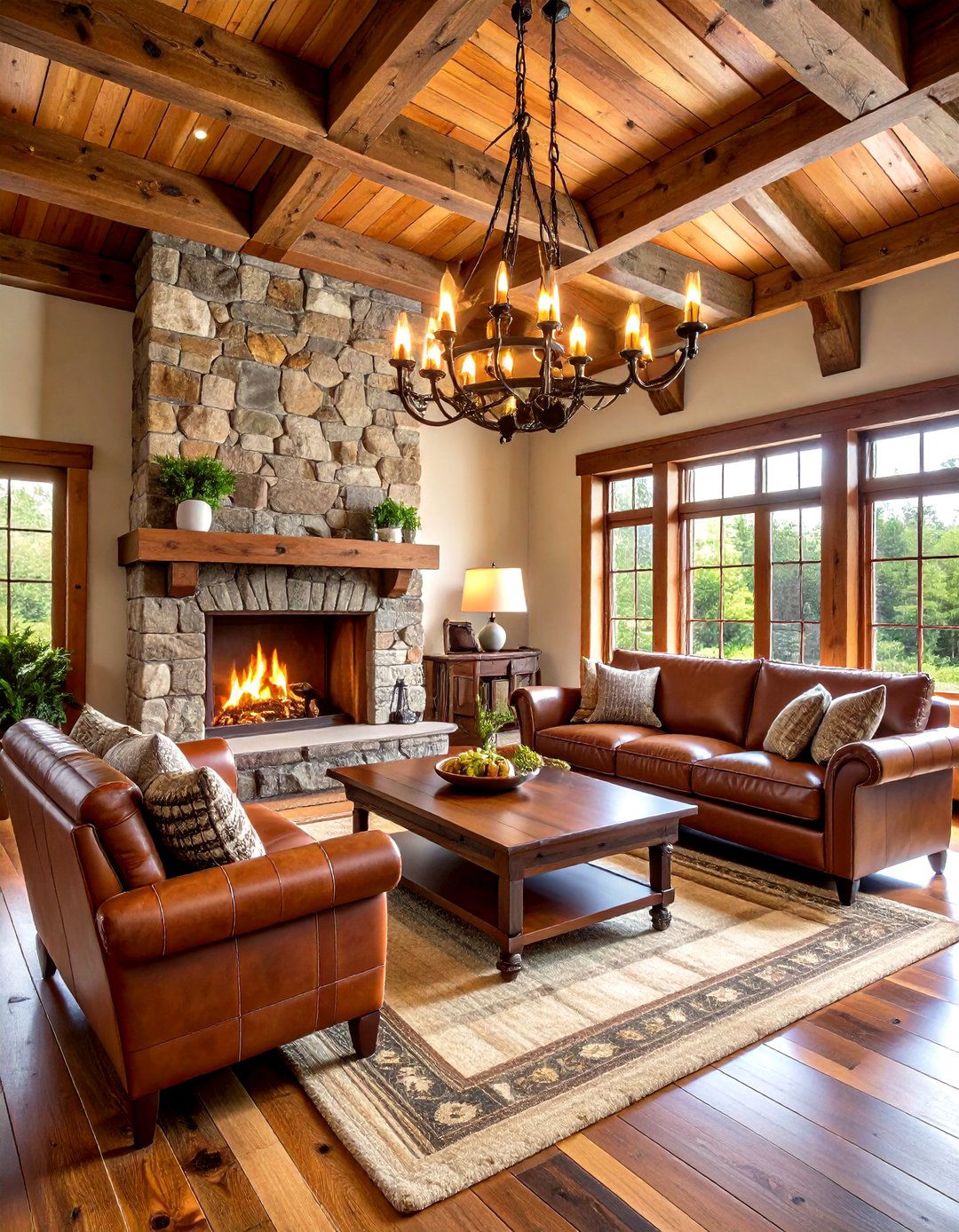 Rustic Lodge Mens Living Room Theme - 20 Mens Living Room Ideas
