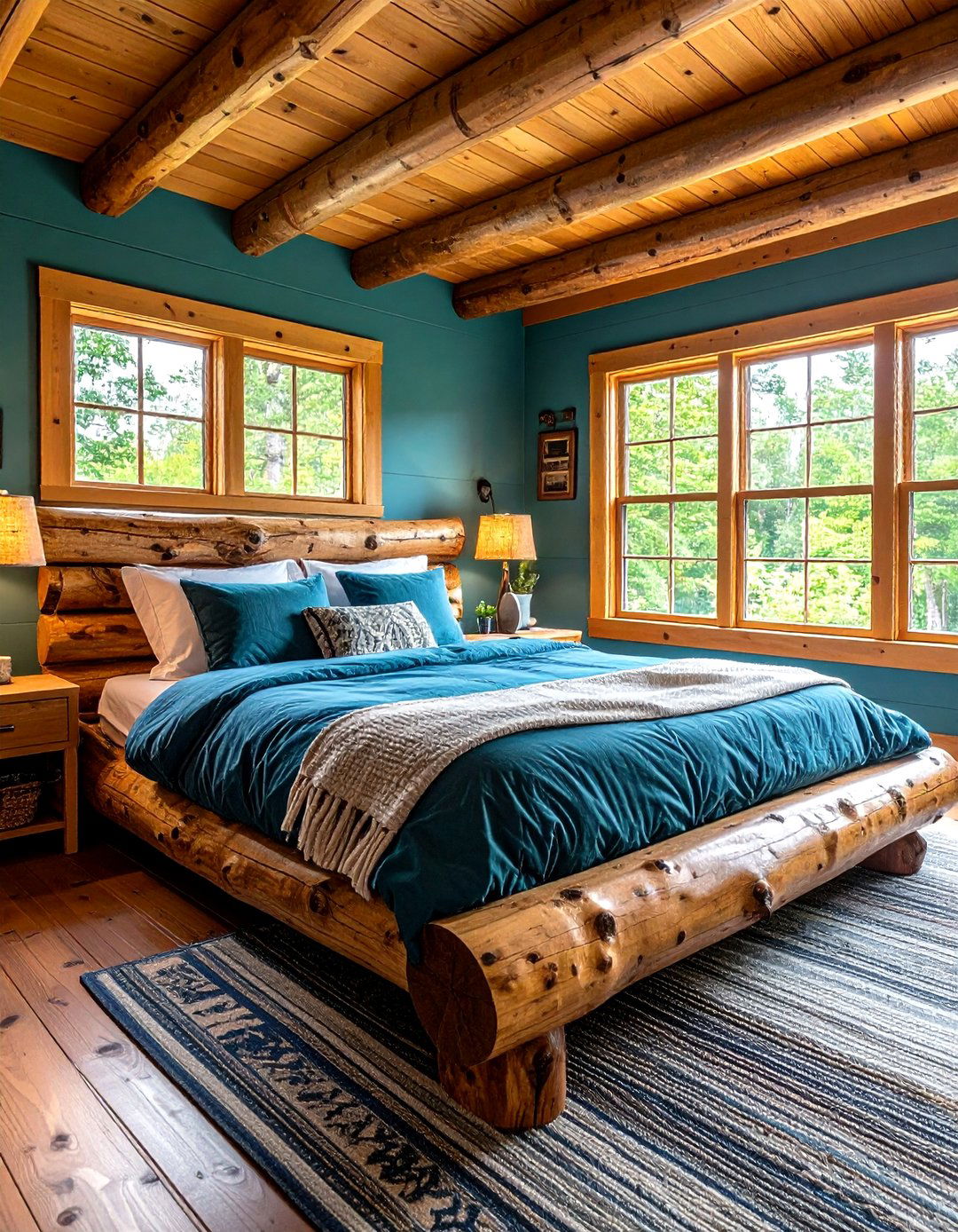 Rustic Log Bed Design with Natural Branch Framework - 20 Unique Bed Design Ideas