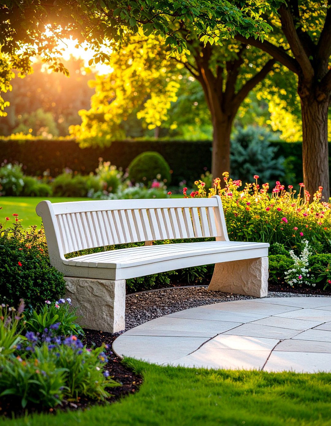 Rustic Log Fire Pit Garden Bench - 20 Garden Bench Ideas