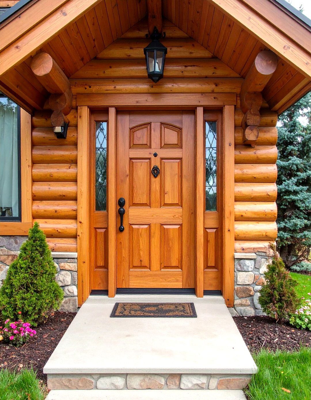 Rustic Log Front Door Construction - 20 Rustic Front Door Ideas