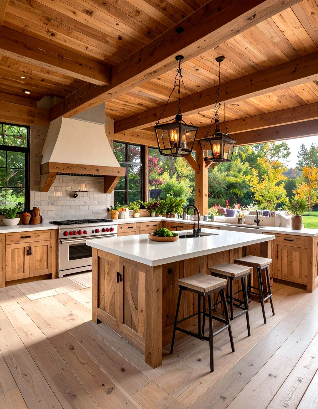 Rustic Luxury Outdoor Kitchen with Reclaimed Wood Elements - 20 Luxury Outdoor Kitchen Ideas