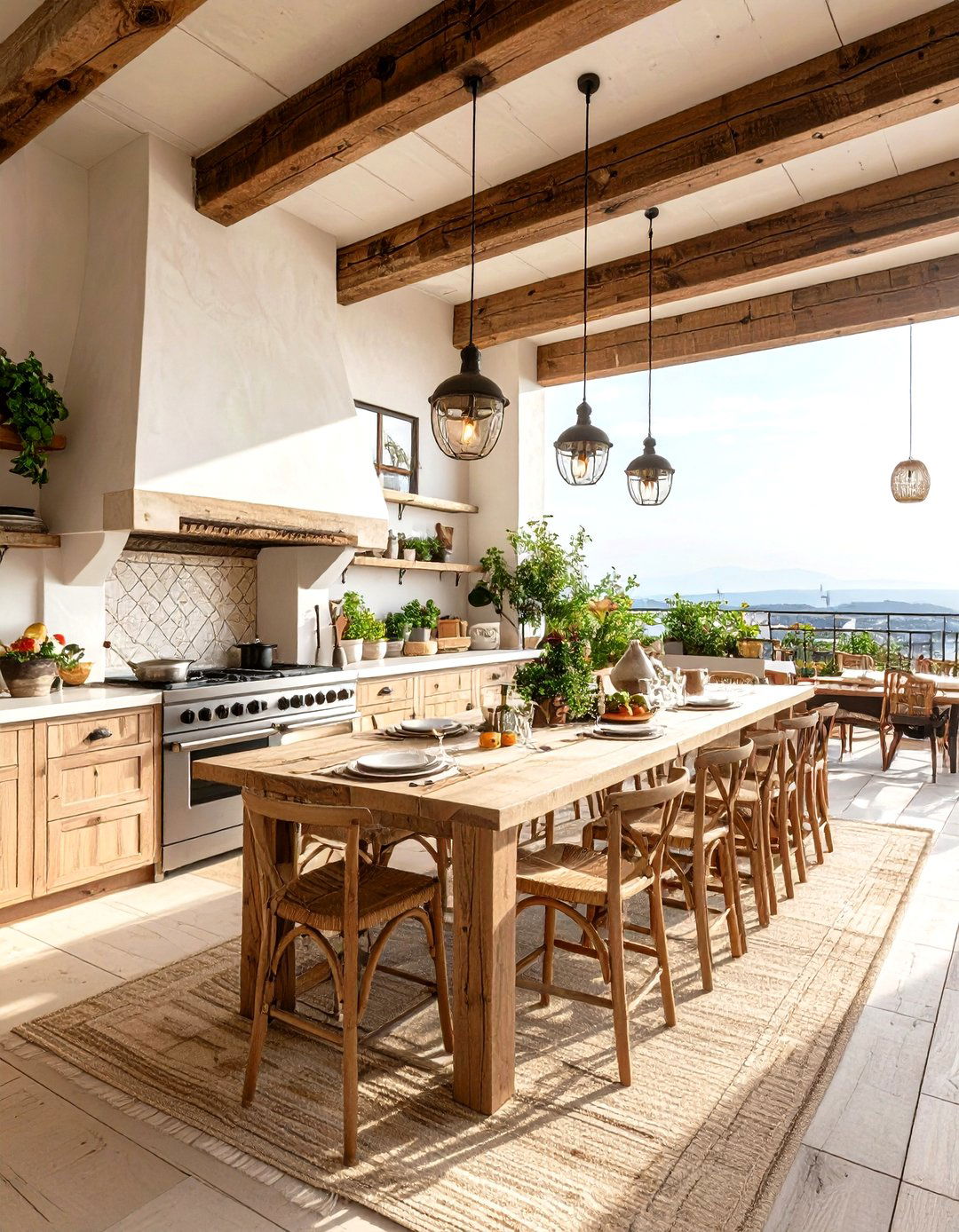 Rustic Mediterranean Rooftop Kitchen - 20 Rooftop Kitchen Ideas