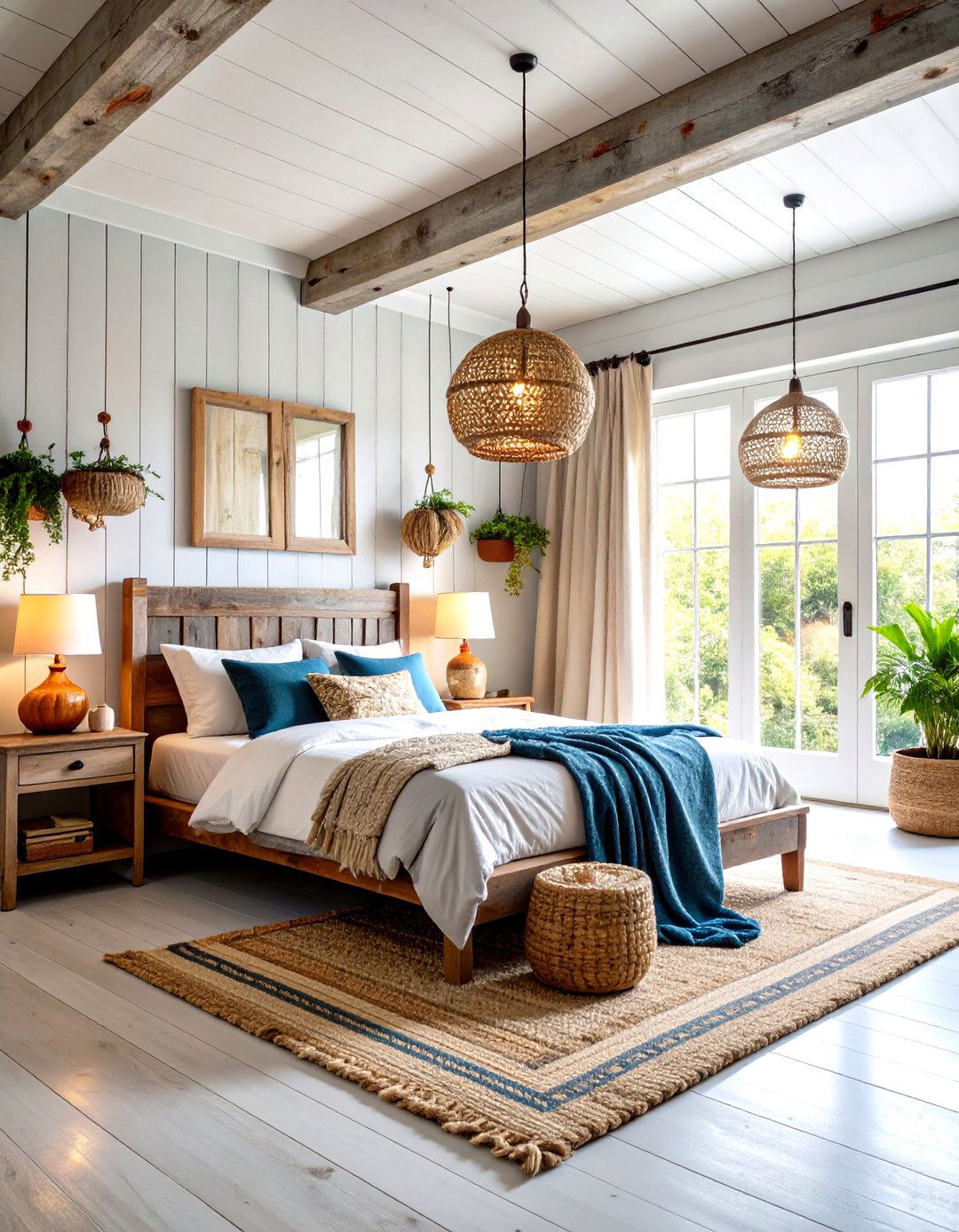 Rustic Mermaid Bedroom with Weathered Wood and Rope Details - 20 Mermaid Bedroom Ideas