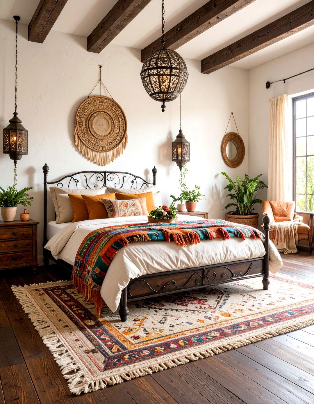 Rustic Mexican Bedroom with Wrought Iron Elements - 20 Mexican Bedroom Ideas