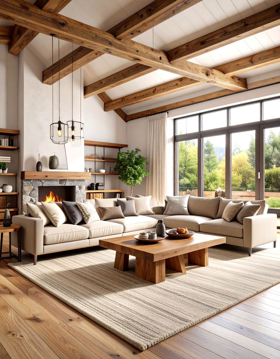 Rustic Modern Living Room Interior Design - 20 Rustic Interior Design Ideas