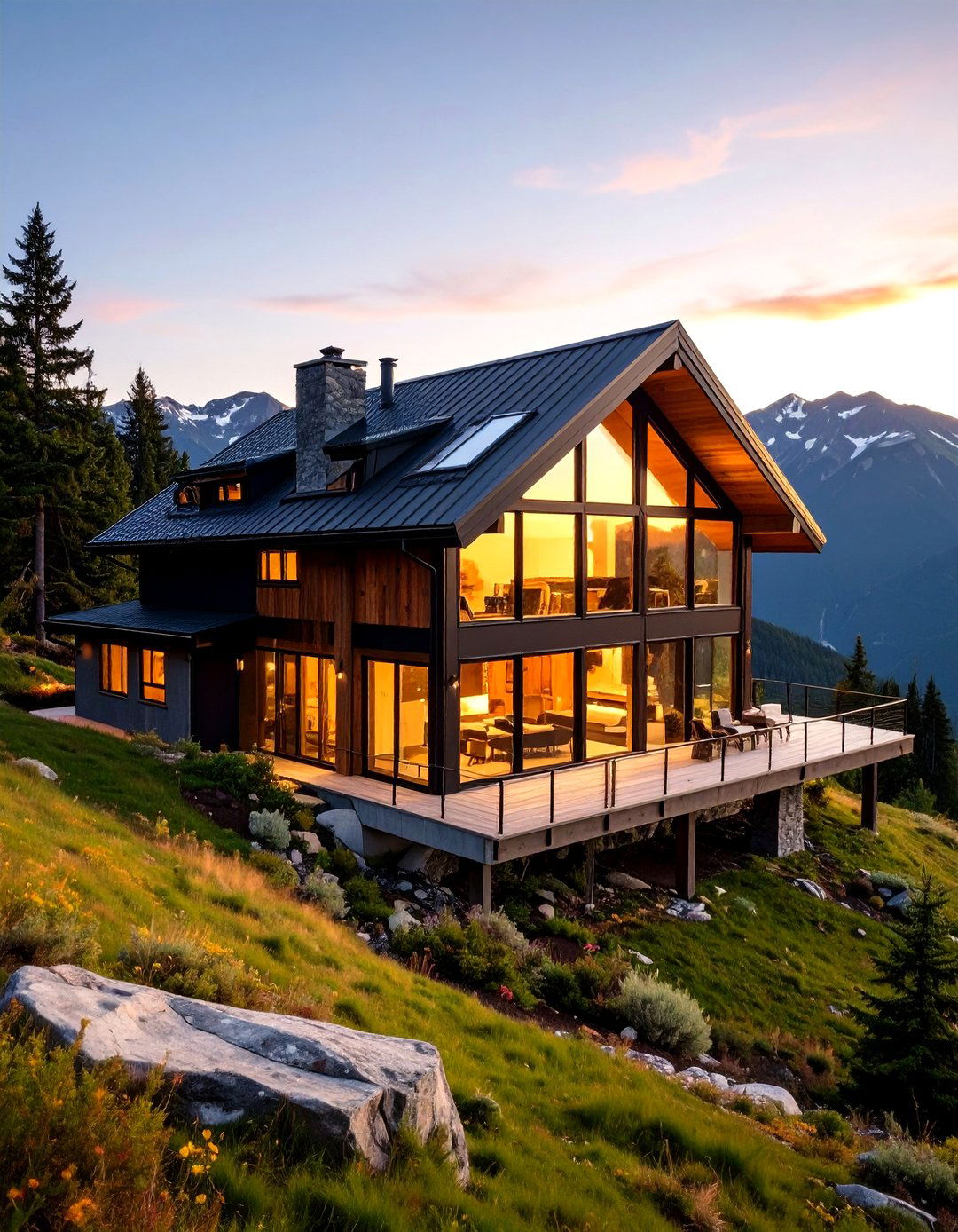 Rustic Mountain Cabin with Black Roof - 20 houses with black roofs