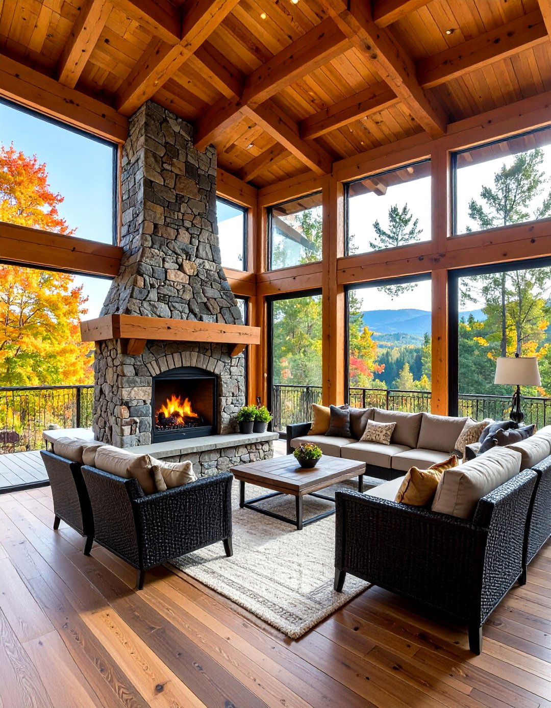 Rustic Outdoor Fireplace with Timber Frame Shelter - 20 Rustic Outdoor Fireplace Ideas