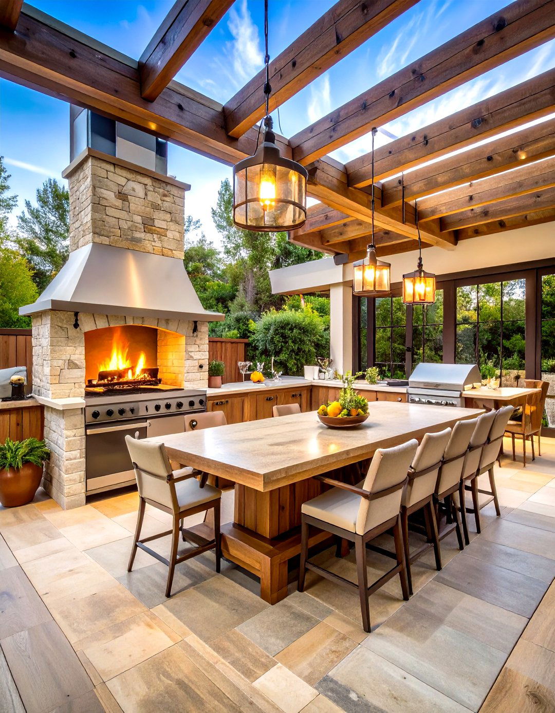 Rustic Outdoor Kitchen Fireplace Combination - 20 Rustic Outdoor Fireplace Ideas