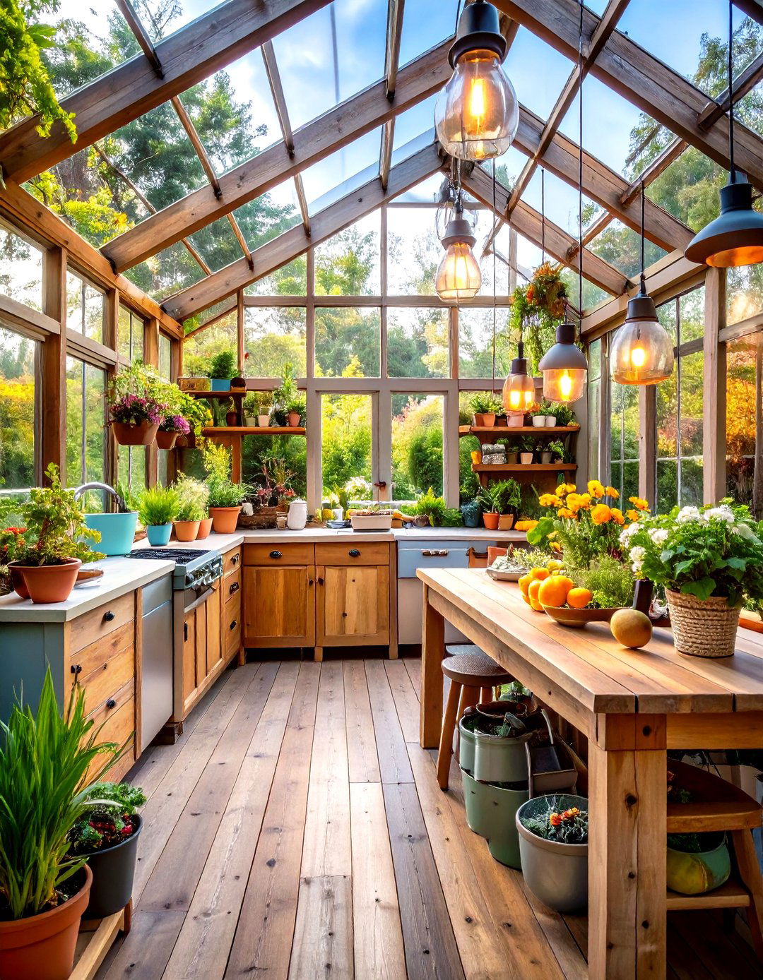 Rustic Outdoor Kitchen Greenhouse Integration - 20 Rustic Outdoor Kitchen Ideas