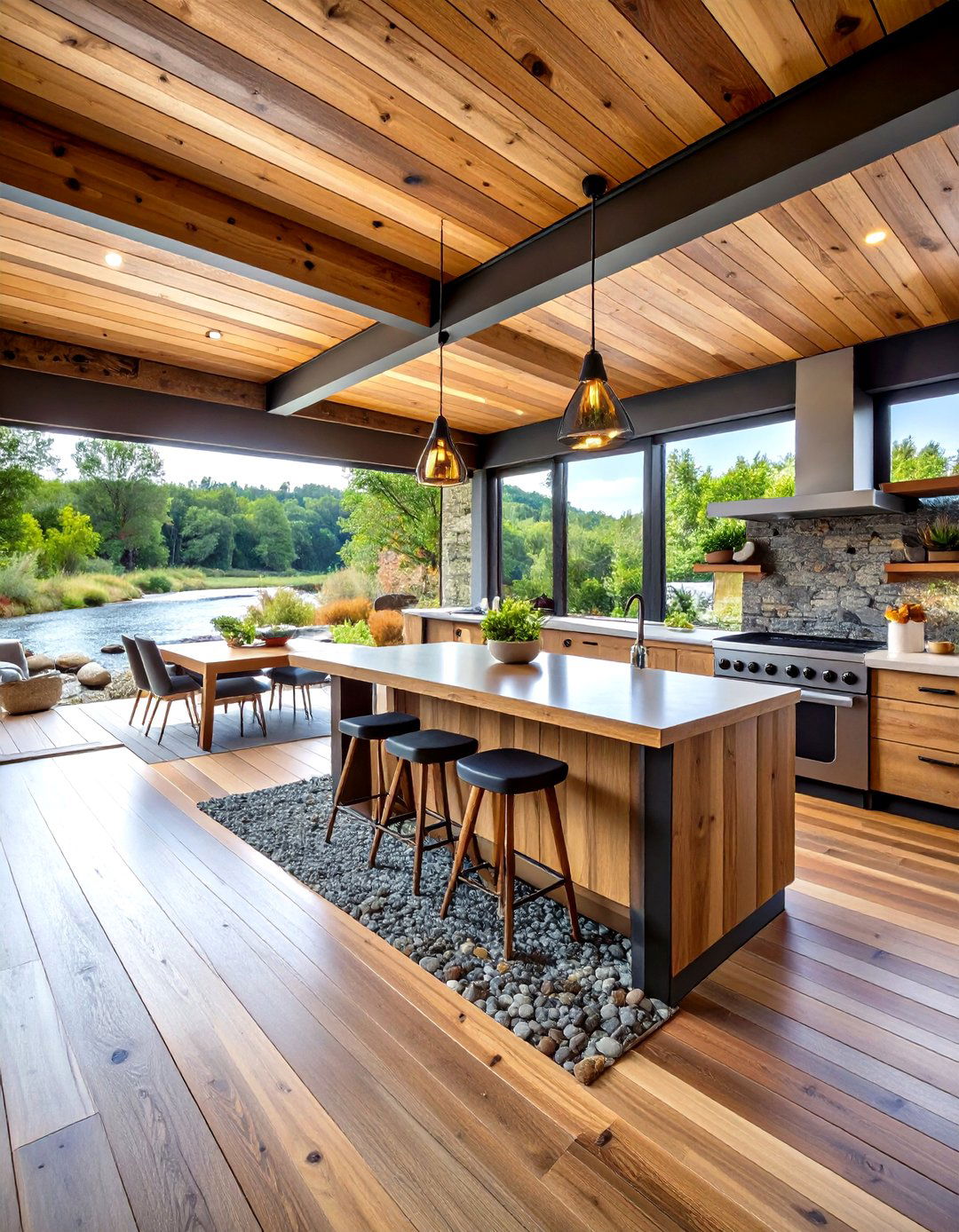 Rustic Outdoor Kitchen River Rock Design - 20 Rustic Outdoor Kitchen Ideas