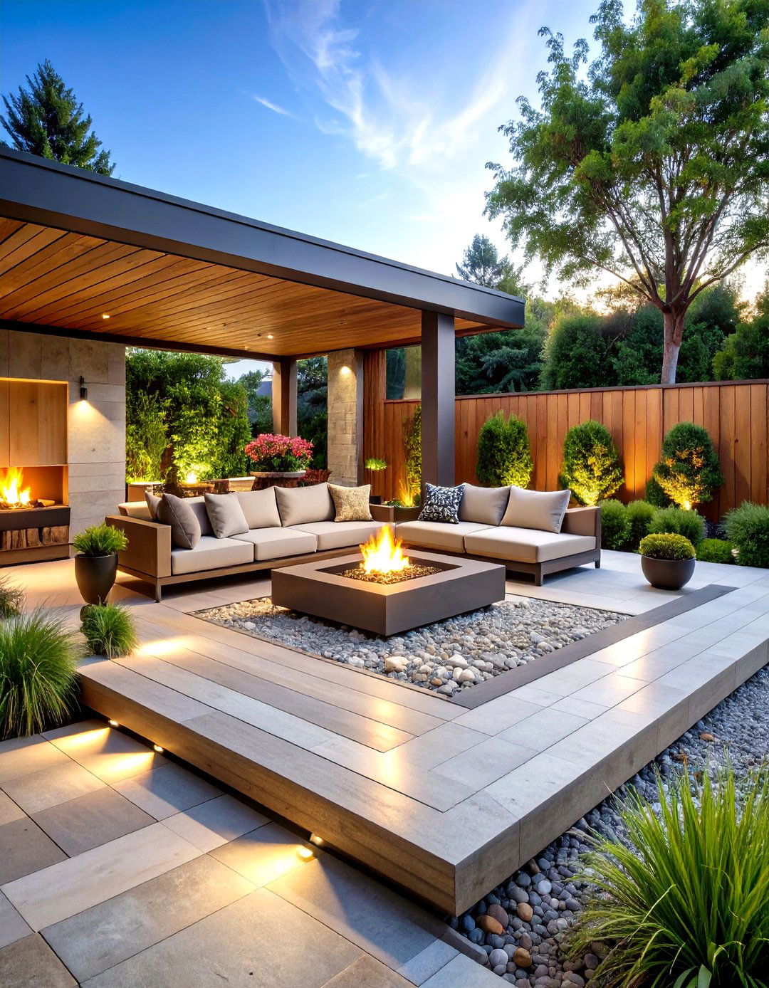 Rustic Patio Modern Minimalist Stone Platform - 20 Rustic Patio Ideas